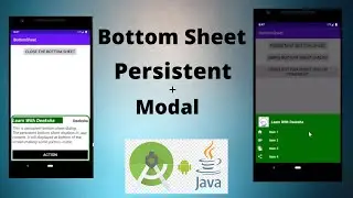 Bottom Sheet - Persistent + Modal Bottom Sheet in Android | Java| Android Studio Tutorial