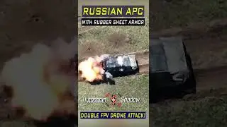 Russian Armored Personnel Carrier Destroyed by Dual FPV Drone Attack! 
