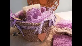 Банный подарок своими руками. Мочалки из рафии, джута, плюша.