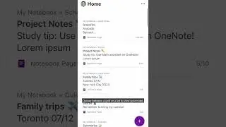 Microsoft 365 Insider: Experience OneNote iOS Home