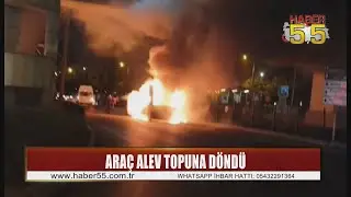 Samsun’da kamyonet alev topuna döndü