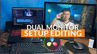 Cara menampilkan 2 layar monitor di davinci resolve | Dual monitor setup davinci resolve