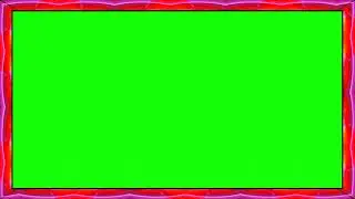 Border neon light | Frame green screen background | neon line green screen