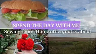 🪴🌞SPEND THE DAY WITH ME | DITL, Creating a sewing/craft/office/work area. Day out and planting