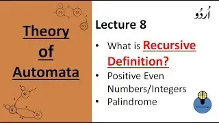 Lecture 8: recursive definition automata in hindi , for positive even integers and palidrome in urdu