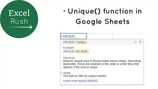 How to Remove duplicates using Unique function in Google Sheets