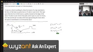 Solving a related rate problem using a right triangle