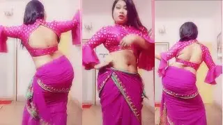 pink saree girl navel | hot indian navel saree girl dance