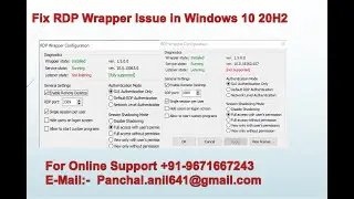 Fix RDP Wrapper Issue in Windows 10 20H2 Os Build 19042.928