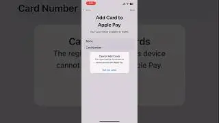 Cannot Add Cards: The Region Setting for This Device Cannot Be Used with Apple Pay #iphone