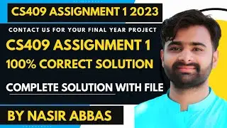 CS409 Assignment 1 2023 BY VUBWN | CS409 Assignment 1 2023 100% Correct Solution BY NASIR ABBAS