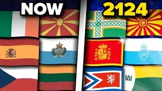 Probable Future Evolution of ALL European Flags (2024-2124)