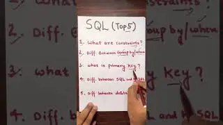 Sql top 5 Questions 