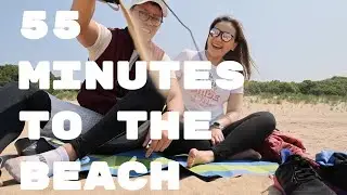 Hiking to reach Indiana Dunes beach