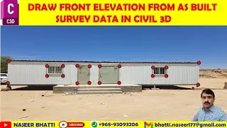 Draw Front Elevation from as Built Survey Data Civil 3d | Building Front Elevations with Survey Data