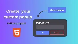 How to make popup in Html | no library required