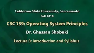 Operating Systems Lecture 0: Introduction and Syllabus