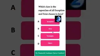 Java Quiz 20 - Which class is super class of all the exceptions and errors in Java #java #quiz