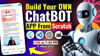 Build Your Own AI Mobile ChatBOT App with Flutter and Chatgpt 🔥 | Flutter Project 2024 (🔴LIVE)