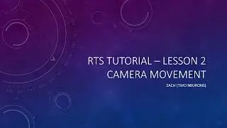 1.2 RTS Camera Movement [UE4 - RTS Tutorial]