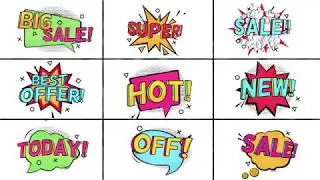 Pop-Art Sale Stickers After Effects Template