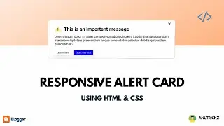 How To Create an Alert Message Box - Using HTML & CSS