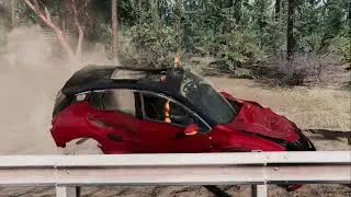 Авария на большой скорости в BeamNG.Drive