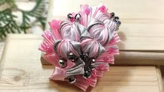 Брошь из атласных лент своими руками канзаши 🌼 DIY satin ribbon brooch