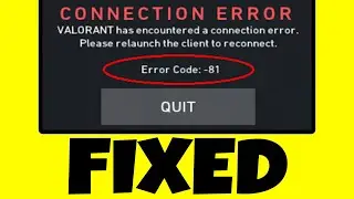 FIX Valorant Error Code VAN-81- Connection Error