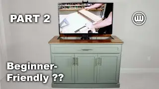How to Build a TV Lift Cabinet - Part 2 | Beginner-Friendly Woodworking Project With a Free Plan