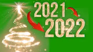 2021 to 2022 Christmas Tree | New Year - Green Screen Footage Download Free 4K