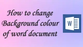 How to change background color of a word document