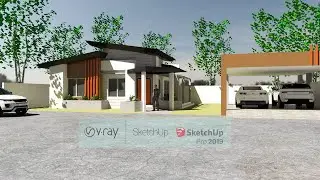 Sketchup V-Ray Next Exterior Rendering, How to add Material and day scene #3