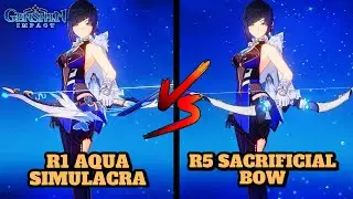 YELAN: R1 AQUA SIMULACRA VS R5 SACRIFICIAL BOW! (COMPARISON) | Genshin Impact