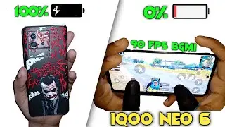 IQOO NEO 6 90 FPS BGMI TEST WITH FPS METER | BATTERY DRAIN 100 TO 0 TEST | HEATING TEST