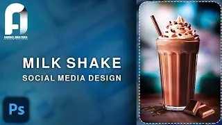 🔴 How to design Milkshake Social Media Banner | Adobe Photoshop Tutorial