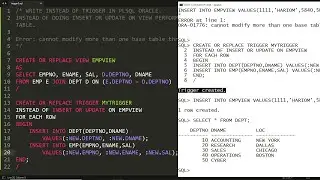 Instead of trigger in PLSQL Oracle (Part-1) - Practical Demo