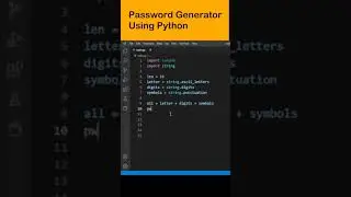 Password Generator Using Python #shorts #coding #programming