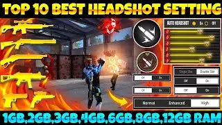 Free Fire Max Auto Headshot Trick 2024 Sensitivity Setting | 2gb, 4gb, 6gb Ram Headshot Sensitivity