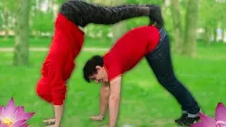 ЙОГА ЧЕЛЛЕНДЖ с ДРУГОМ | Yoga Challenge | Пушистый Волк и Милс Кел