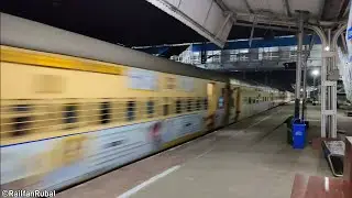 HIGH SPEED!!! Adilabad Nandigram Express Breaks The Silence of The Station | RailFaning By Rubal