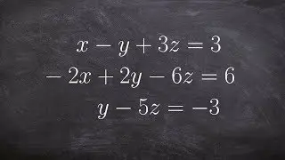 Solve a system of three  equations with no solutions