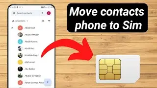 How to copy contacts from phone to sim card || Move contacts phone to sim