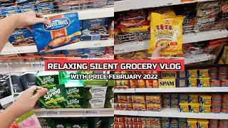 Relaxing Silent Grocery Vlog with Price February 2022 ASMR Supermarket Haul
