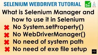 Selenium Manager in Selenium WebDriver | No System Property |  No WebDriverManager | No Driver.exe