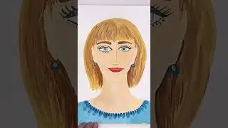 How to paint a portrait with children. Drawing lesson. Drawing a portrait of mom. Ideas for drawing.