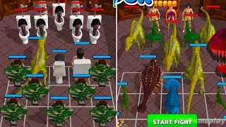 MERGE MASTER SKIBIDI TOILET  VS MERGE DINOSAUR MONSTER FIGHT BATTLE