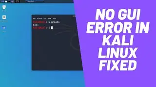 KALI LINUX 2020.1 tty1 ERROR || How to fix NO GUI ERROR in 