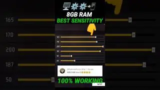 Free Fire 8gb Ram Best Sensitivity Setting ⚙️|  200 Sensitivity  Best Setting 2024 In Free Fire