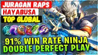 91% Win Rate Ninja Double Perfect Gameplay [ Top Global Hayabusa ] JURAGAN RAPS - Mobile Legends